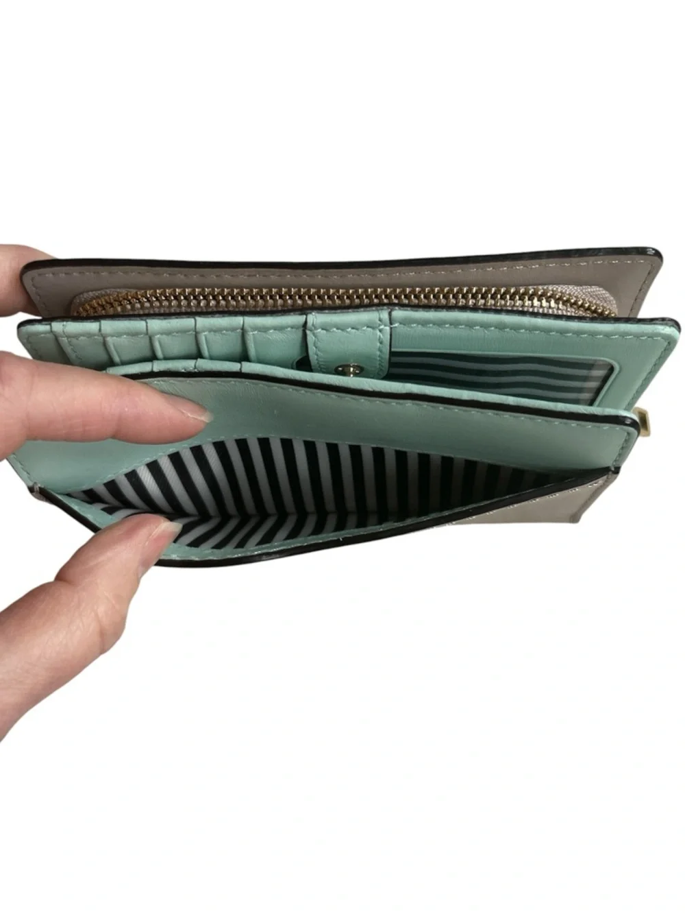 Kate Spade Slim Colorblock Bifold Italian Leather Wallet in EUC